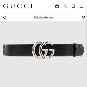 GG marmont belt large black and silver